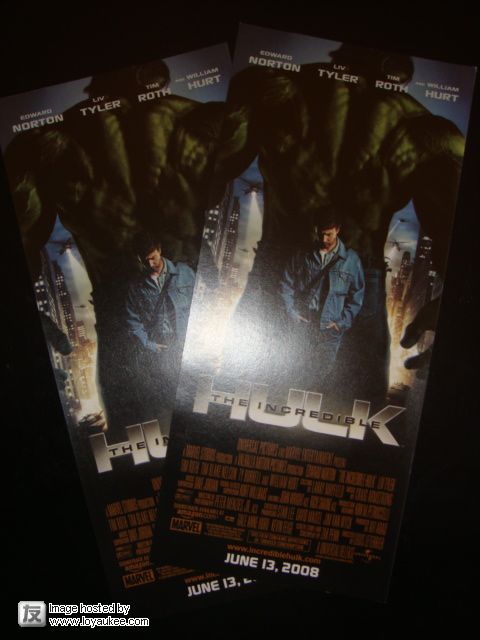 First Screening tixs (Hulk: The Incredible)